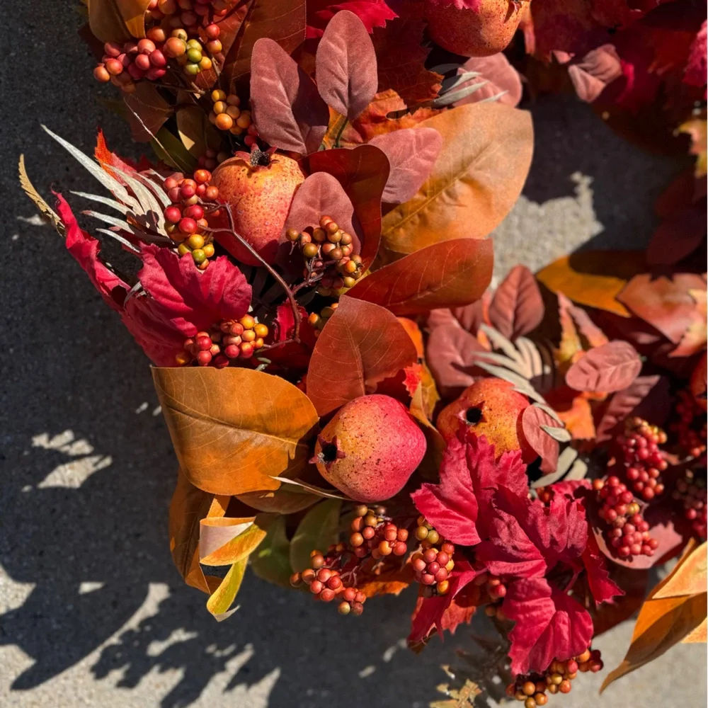Frontgate Autumn Pomegranate Wreath - 28” - NWT